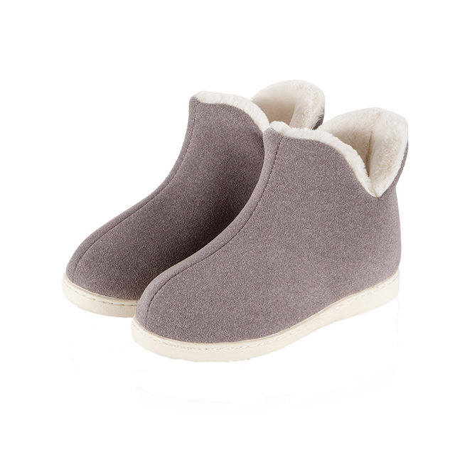 Furry Slippers for Women, Cute High-Heeled Cotton Slippers for Winter, Men's Home Thick-Soled Winter Furry Cotton Shoes for Warmth