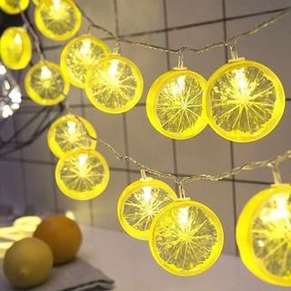 Lemon light string stalls, ambient lights, lanterns, internet celebrity girl's heart lanterns, night market stalls, bar room decoration lights
