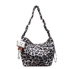 Lazy Style Leopard Print Crossbody Bag for Women, Ins Niche Large Capacity Shoulder Bag, Student Daily Commute Canvas Bag