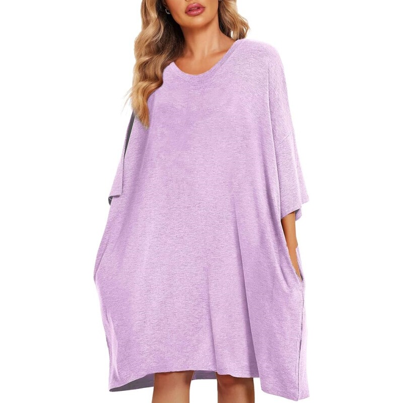 Short Sleeved Printed T-Shirt European and American Style Women's T-Shirt Short Sleeved Printed Pajamas Nightgown Belt