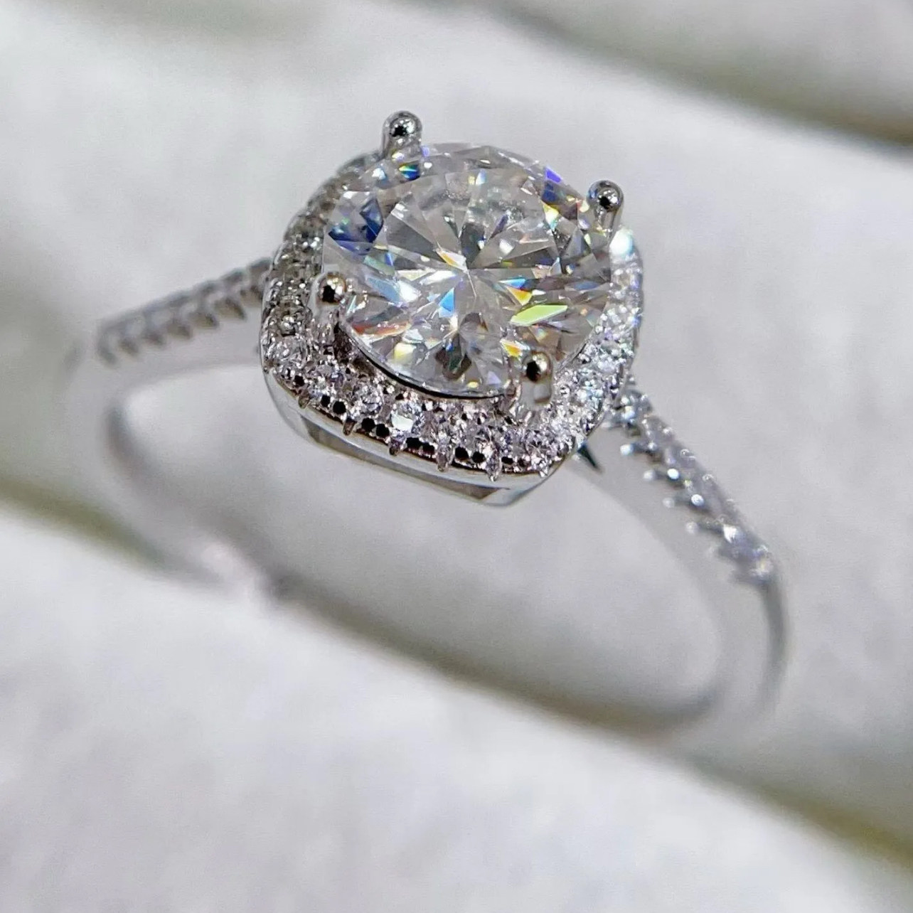 Modern Sacred Jewelry S925 Moissanite Sugar Cube Ring
