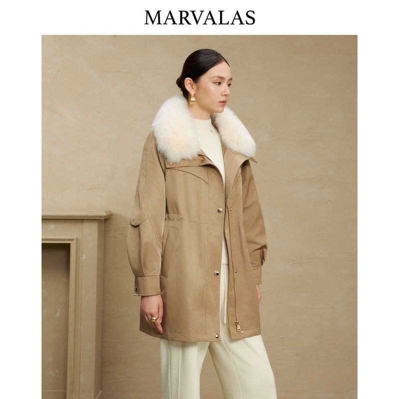 [Exclusive for Fans] Mande's Vintage Parka Coat for Women, Maillard Style