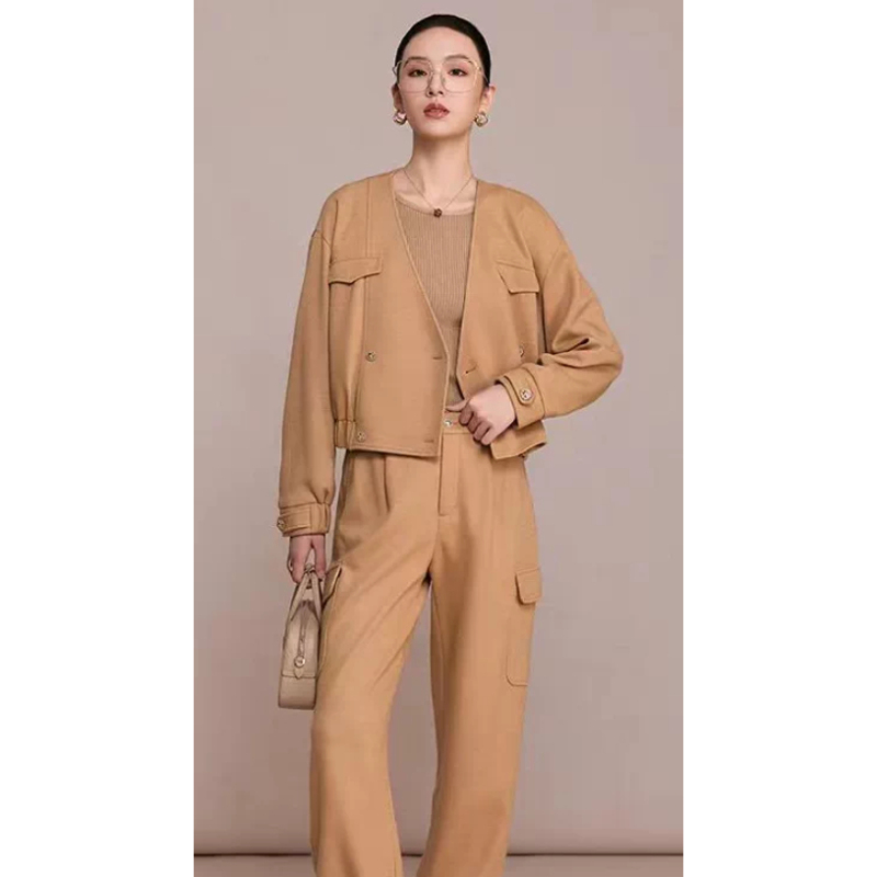 【Exclusive for Fans】【Same Style as in the Mall】Mandesh Short Jacket Cotton and Wool Blend Top M4