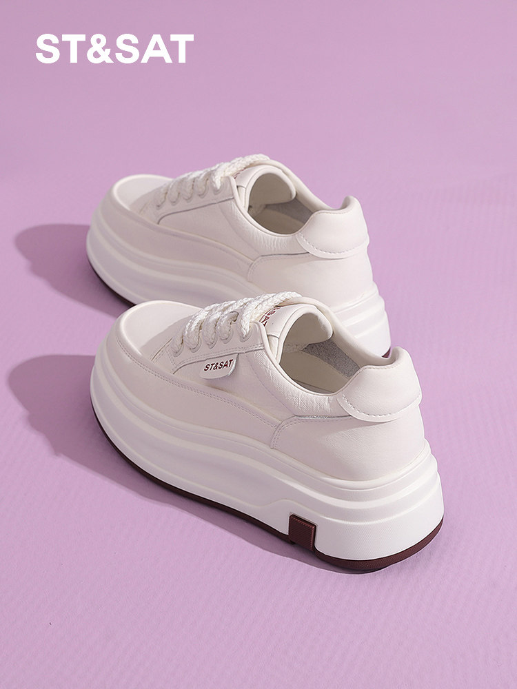 Saturday White Sneakers for Women 2026 New Popular Autumn Shoes Women's Versatile Sneakers Thick-Soled Height-Increasing Platform Shoes