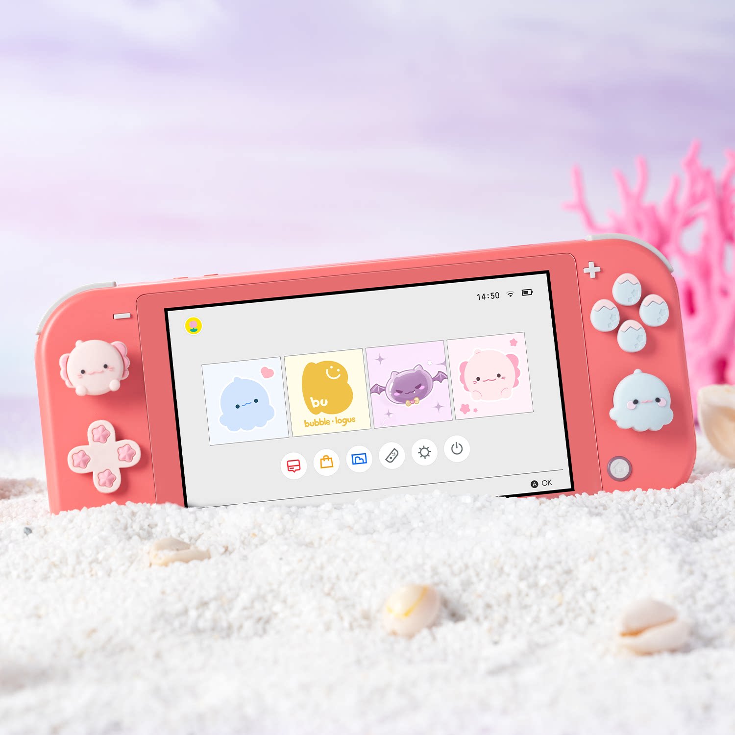 Наклейка на кнопку Nintendo switchlite ns water friends party oled-ручка, перекидной колпачок, колпачок для ключей, аксессуары для игровой консоли Изображение 1