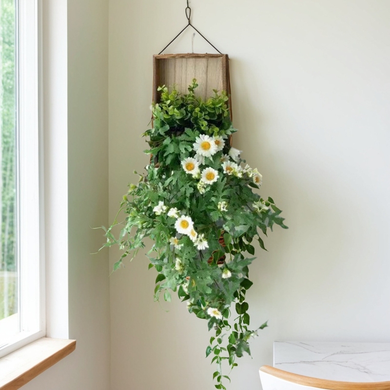 Wall Decoration Small Daisy Hanging Ornament ins Style Artificial Plant Creative Green Plant Wall Hanging Fake Flower Vine
