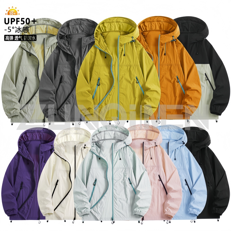Zunqi Couple's Sun Protection Clothing 100% Nylon Ice Shell 3.0 Cooling Factor Upf50+ Functional Waterproof Breathable 2377