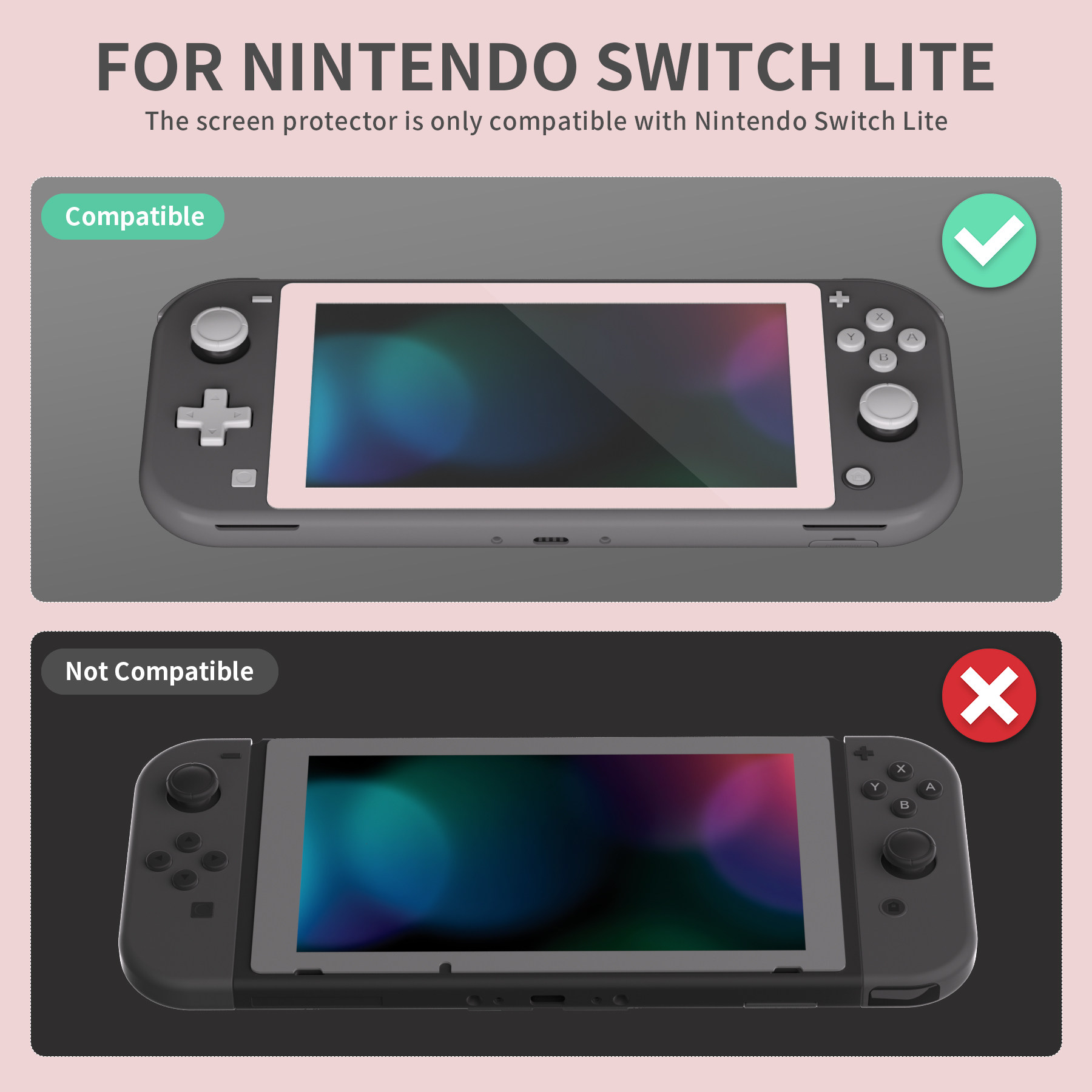 switch钢化膜 extremerate易极改任天堂switch lite彩边钢化膜2片装适用于nsl任天堂游戏机掌机屏幕保护贴膜个性改装全贴合
