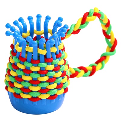 diy手工编织玩具女孩编绳子花篮