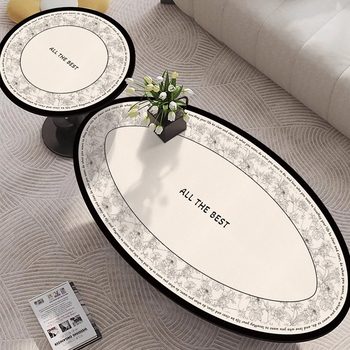 Light luxury high-end oval table mat tea table table table oilproof waterproof and scald-proof pvc table cloth high temperature insulation pad Light luxury high-end oval table mat tea table table table oilproof waterproof and scald-proof pvc table cloth high temperature insulation pad