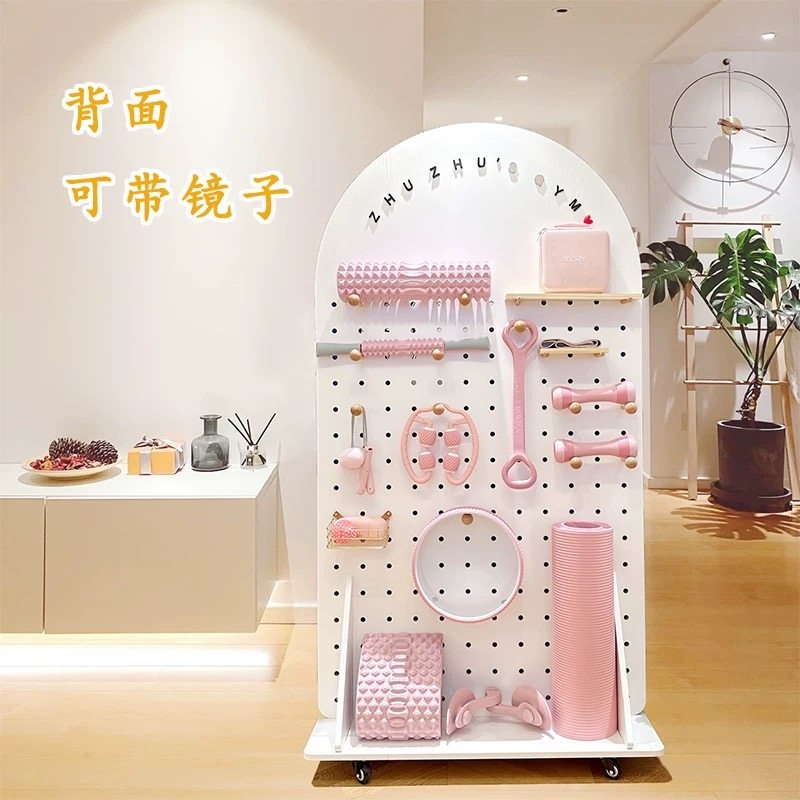 Solid wood hole custom board fitness equipment yoga sports storage shelf household vertical removable floor storage