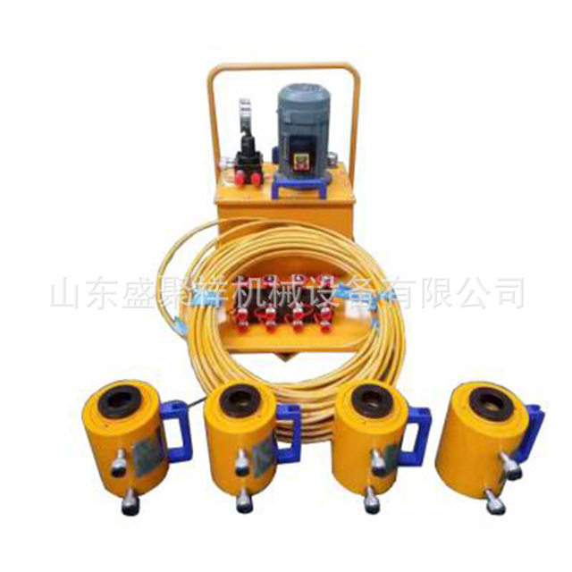 Electric hydraulic plate clamping device, plate heat exchanger, one tow and four disassembly tool, hydraulic machinery