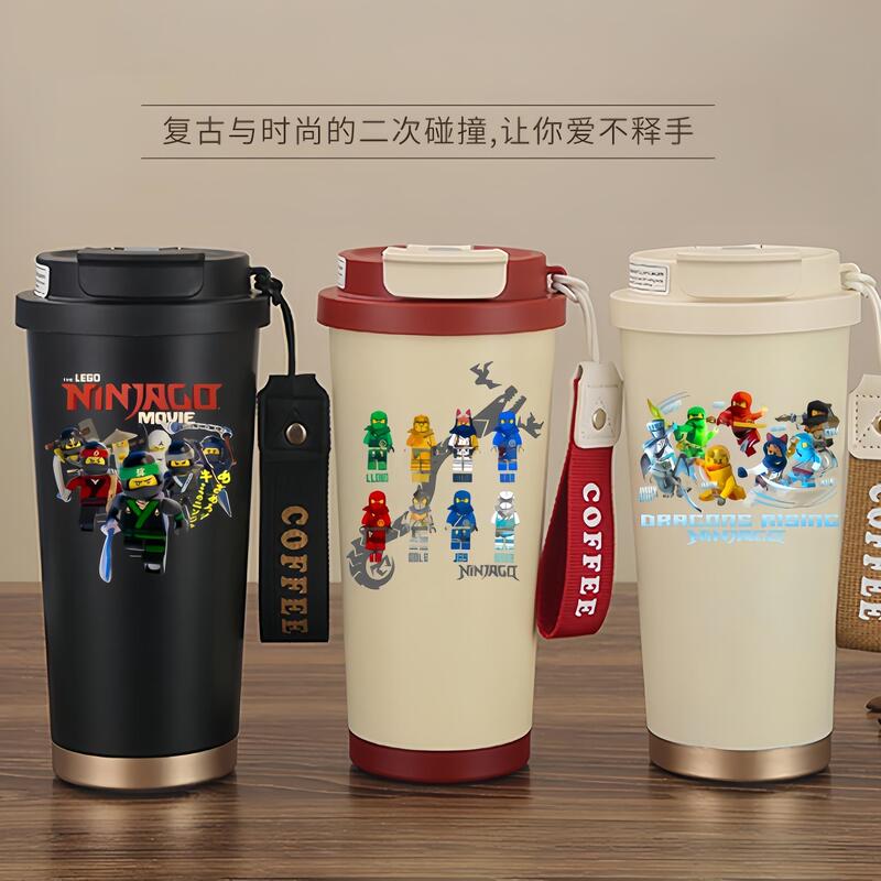 Ninjago-Themed Insulated Cup, Playful 316 Stainless Steel Water Bottle, Portable Cup for Students, Back-To-School Season Drinking Cup