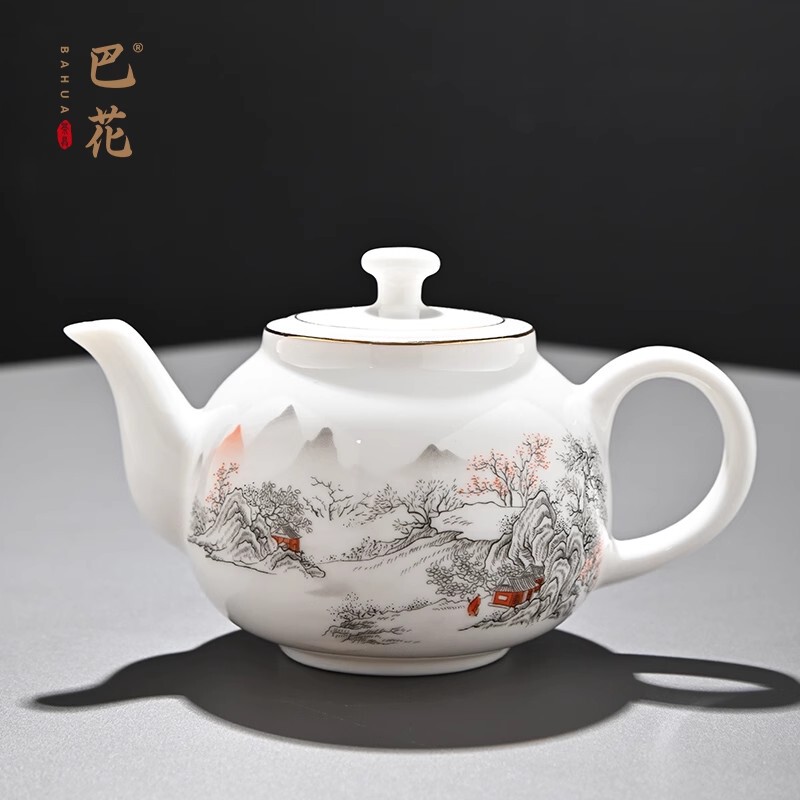 Ceramic Tea Maker for Home Use, White Porcelain Teapot, Dehua Ceramic with Filter, Anti-Scalding Tea Brewing Tool, High-End Single Teapot Ceramic Tea Maker for Home Use, White Porcelain Teapot, Dehua Ceramic with Filter, Anti-Scalding Tea Brewing Tool, High-End Single Teapot
