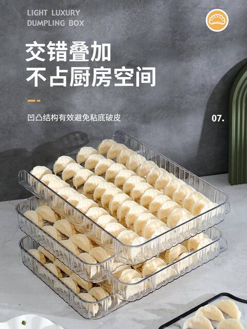 New Multi-Layer Dumpling Mat for Home Use, Food-Grade Non-Stick Rectangular Large Capacity Cover Mat That Can Be Placed in the Refrigerator Dumpling Tray