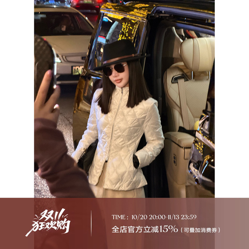 Liu Xiongxiong Mcmax【Light Warmth Dela】Relaxed and Lightweight Slim-Fit down Jacket for Women, Waist-Cinching Goose down Jacket