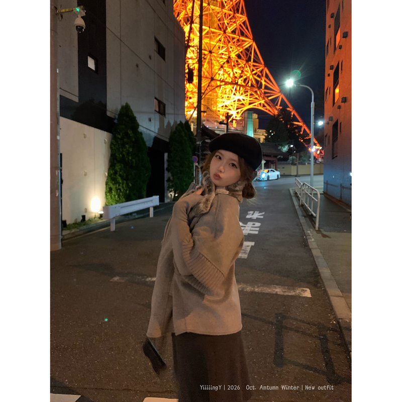 Yiiiiingy【Chapter 1 - Return Home】Double-Sided Woolen Cape with Fur Trim, 20% Wool, Women's Plus Size Coat