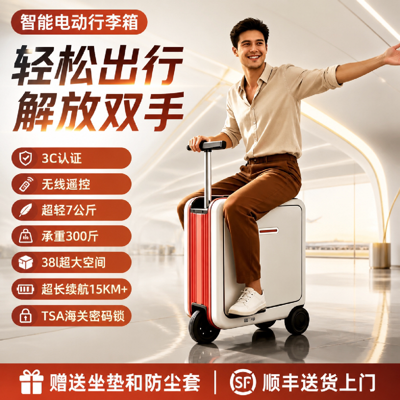 Electric Luggage Suitcase for Cycling and Travel, Suitable for Adults to Ride On, Can Be Used on Airplanes, and Is Also Suitable for Children Electric Luggage Suitcase for Cycling and Travel, Suitable for Adults to Ride On, Can Be Used on Airplanes, and Is Also Suitable for Children