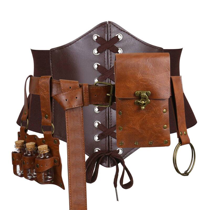 Medieval Magic Bottle Halloween Potion Bottle Set Women's Cosplay Costume Props Accessories