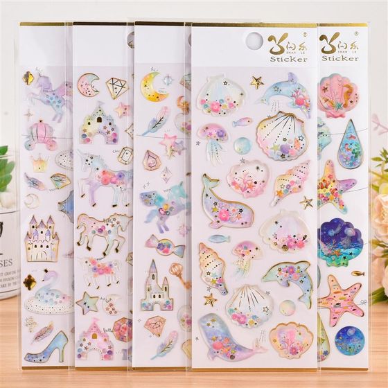 手机碎屏遮挡贴纸手机屏幕贴纸前屏E装饰少女心烫金透明手账贴画