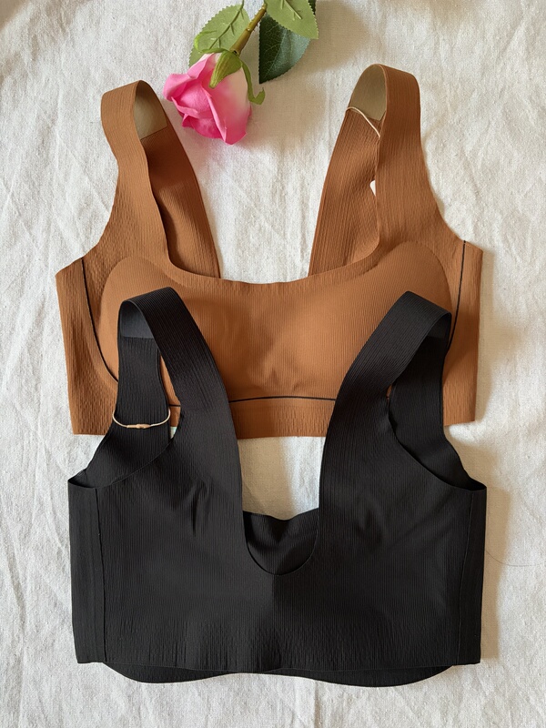 Yiwei Square Vest for Women, Wireless, Seamless, Smooth Surface Underwear, Low Square Neck, Quick-Drying Vest Bra 10400301