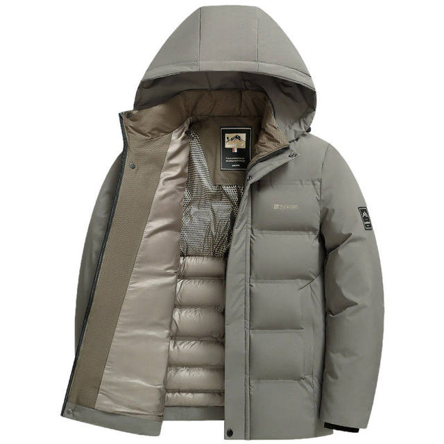 Woodpecker 2026 Winter Thickened Jacket Men's Middle-aged Casual Warm Cotton Clothes Dad's Cotton Clothes Removable Hat