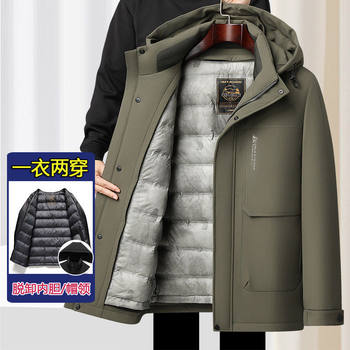Woodpecker Dad's Winter Coat for Middle-Aged and Elderly Men, Thickened down Jacket for Winter, New Model for Seniors