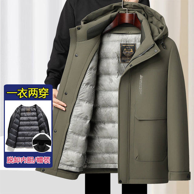 Woodpecker Dad's Winter Coat for Middle-Aged and Elderly Men, Thickened down Jacket for Winter, New Model for Seniors