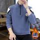 Woodpecker men's half-zip double-sided Austrian velvet sweatshirt autumn and winter plus velvet thickened long-sleeved T-shirt warm top