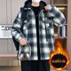 Woodpecker autumn and winter velvet thickened jacket men's trendy brand loose jacket junior high school and high school students warm cotton clothes