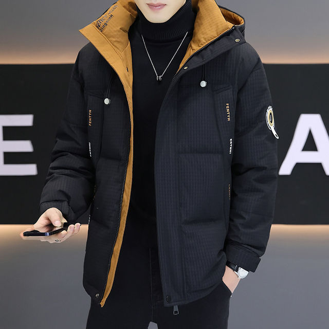 Woodpecker down Jacket Men's Winter 2025 New Casual Parka Hooded Patchwork Thickened Warm Coat