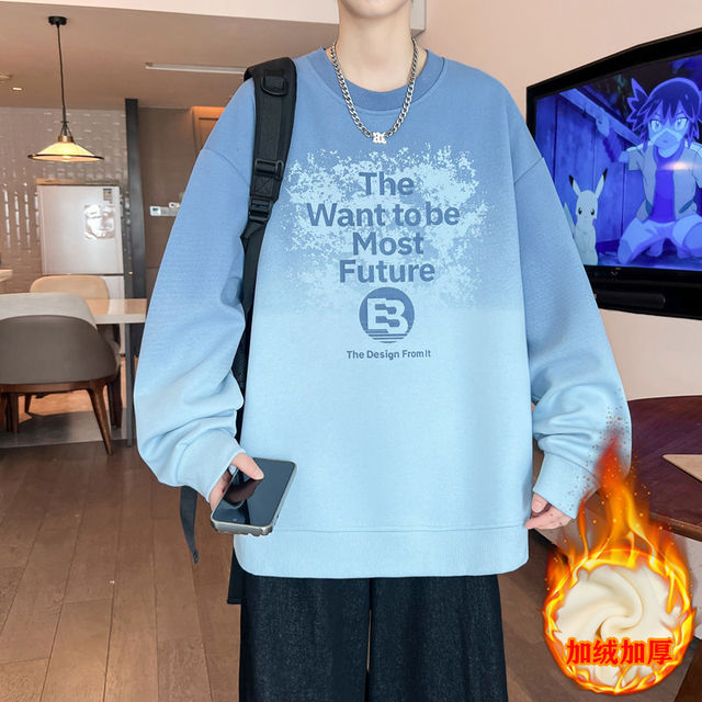 Woodpecker Spring and Autumn New Sweatshirt for Boys Aged 15, Long-Sleeve T-Shirt for Junior High School Students, Youth Base Layer Men's Clothing