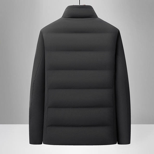 Woodpecker Men's Stand Collar Winter Plus Size Warm Casual Jacket Thick Cotton Coat for Middle-Aged and Elderly Dads