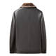 Woodpecker Dad's Leather Jacket Winter Coat with Fleece Lining, Thickened for Middle-Aged Men, Leather and Fur Integrated, Warm Leather Jacket, Casual Style