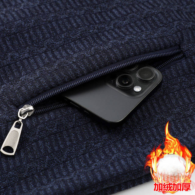 Woodpecker Brand Middle-Aged and Elderly Men's Fleece-Lined 2025 Autumn and Winter New Zip-Up Cardigan Sweater, Thickened and Warm Dad's Jacket