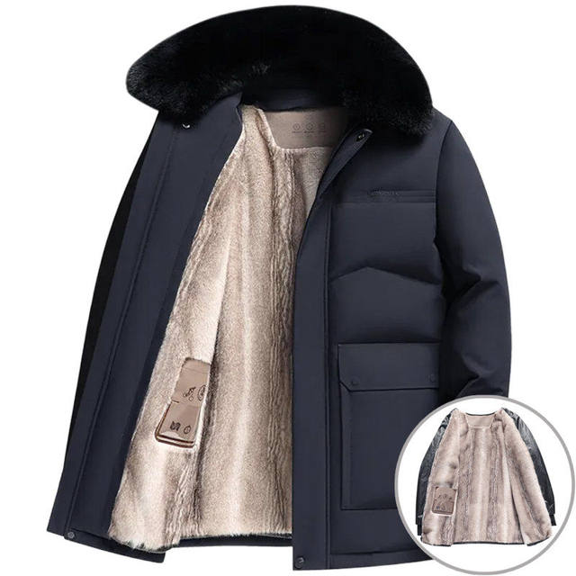 Woodpecker 2026 new high-end middle-aged and elderly down jacket men's dad winter plus velvet thickening northeast warm