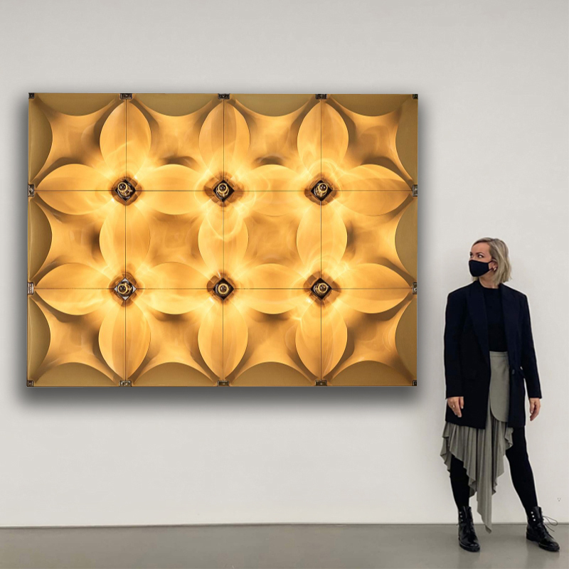 Designer High-End Decorative Painting, Wood Carving, Sculpture, Lighting Installation, Model Room, Hotel Background Wall Art Hanging Painting
