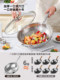 Pure Titanium Frying Pan, Uncoated, Household Flat-Bottomed Hammered Titanium Pan, Titanium Alloy, Special for Gas and Induction Cookers, Titanium Non-Stick Pan