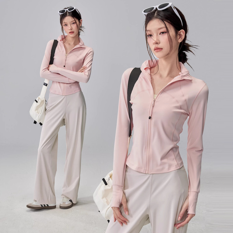 German Spring and Autumn Yoga Set New Slim Fit Sports Suit Pilates Yoga Long Sleeve Stand Collar Tennis Wear