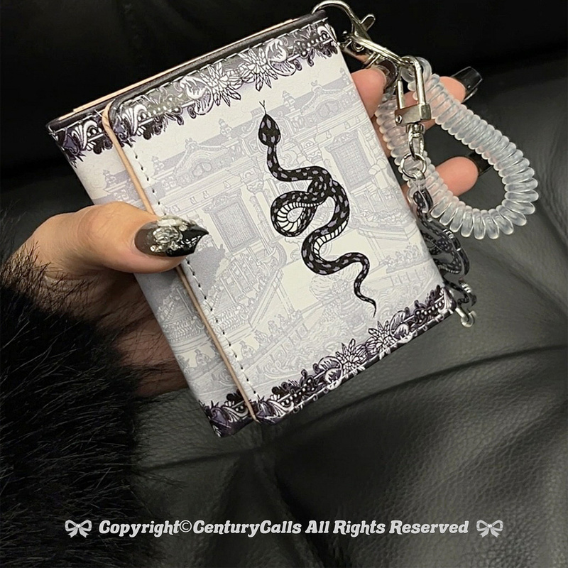[Yuanmingyuan Royal Snake] Palace Dark Cool Short Style 70% off Wallet Light Luxury Art Coin Purse Card Holder Design