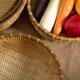 Bamboo woven products smoked color household fruit plate basket farmhouse dustpan storage basket basket basket flower pot basket basket steamed bun basket