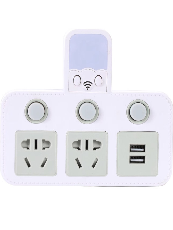 All-Copper Two-Prong Socket Adapter, Two-Prong to Three-Prong Power Strip, Wireless Multi-Function 2-Prong Dual Plug