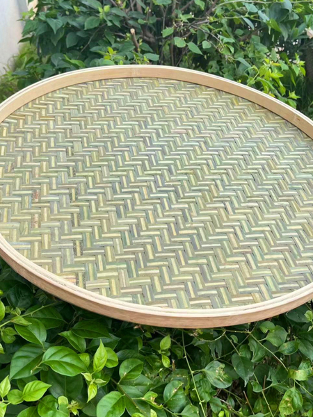 Handmade Bamboo Woven Basket, Round Bamboo Sieve Without Holes, Drying Rack for Dried Goods, Farmhouse Painting Bamboo Plaque, Drying Tool