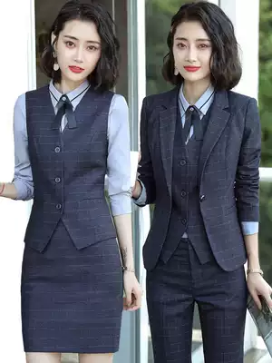 Plaid suit women Korean business dress 2021 autumn and winter new professional British style fashion temperament suit