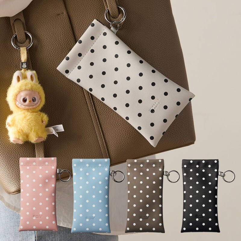 Polka Dot Mirror Cloth Eyeglass Case, Hangable Storage Bag, Portable Eyeglass Pouch, Automatic Closing Card Holder, Sunglasses Case Polka Dot Mirror Cloth Eyeglass Case, Hangable Storage Bag, Portable Eyeglass Pouch, Automatic Closing Card Holder, Sunglasses Case