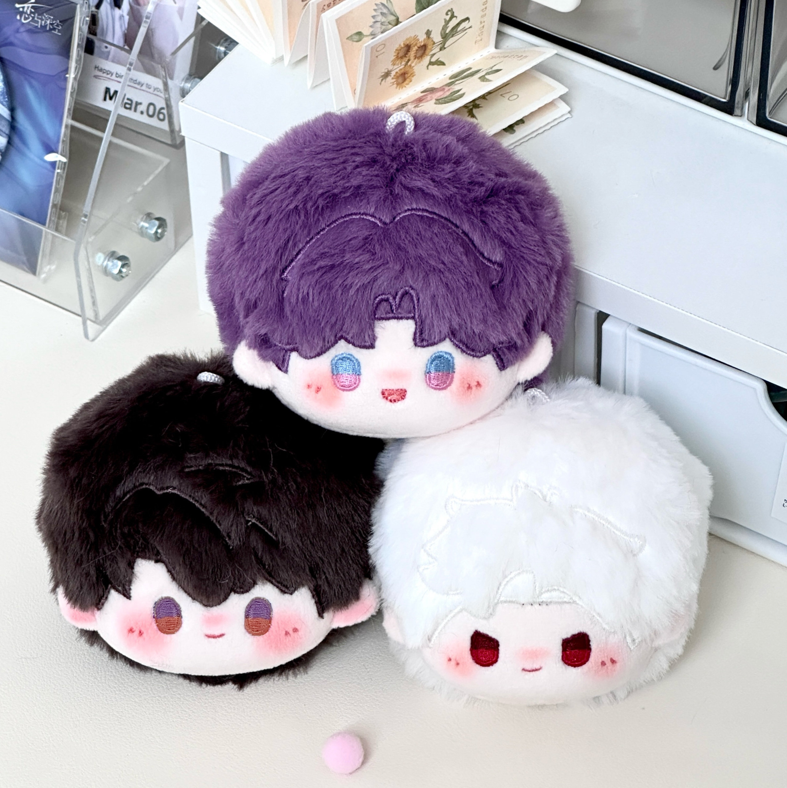 Love and Deepspace Fan-Made 3.94 in Round Plush Doll Charms