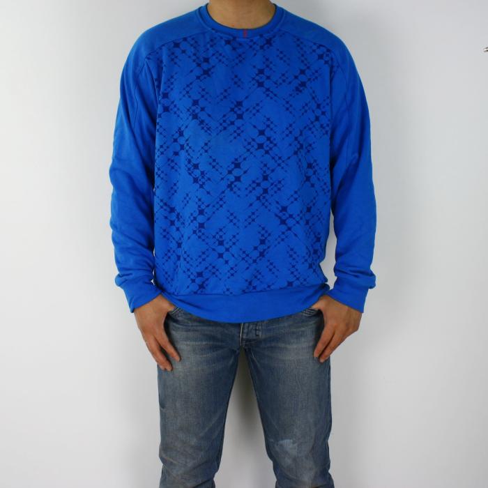 Spring terry thin men's thick T-shirt foreign trade Japanese trendy men's sports casual thick cotton T men's round neck pullover color matching loose