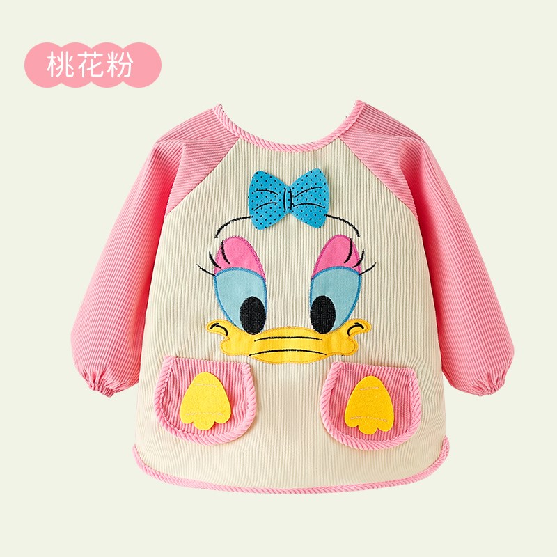 Children's smock, baby wearing reverse clothing, baby eating bib, waterproof and anti-dirty, girl's R outer protective clothing, corduroy bib
