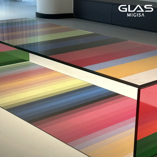 glasmigisa玻璃茶几彩虹渐变彩色客厅现代简约轻奢边几矮桌榻榻米