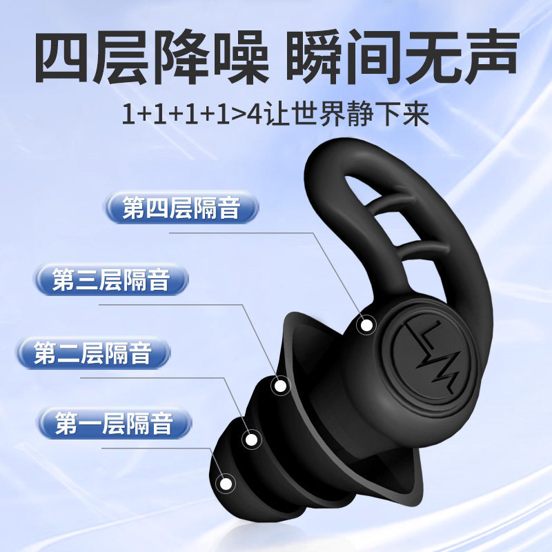 Earplugs for Sleeping, Universal Soundproofing, No Harm to the Ears, Deep Sleep Silicone Noise-Proofing, Anti-Snoring, Silent Anti-Noise Device